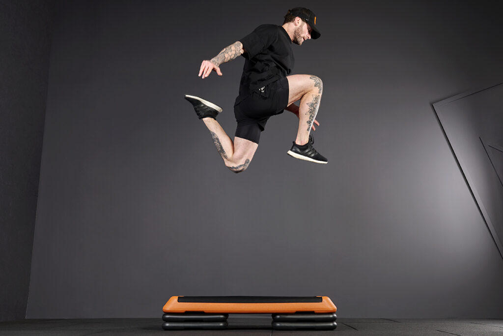 Jump Toe Tap Jump Toe Tap on a Mirafit Premium Exercise Step