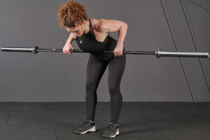Horizontal Bent Over Row with a Mirafit Women's Barbell