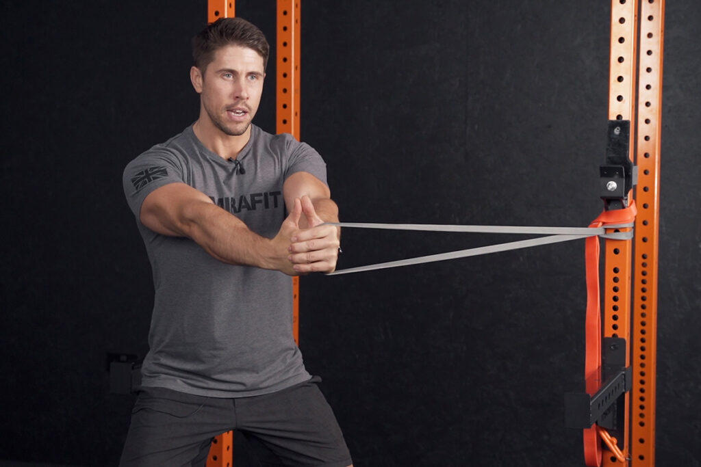 Mirafit Resistance Bands Pallof Press with a Mirafit Resistance Band