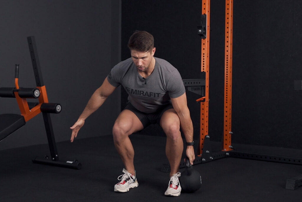 Mirafit Cast Iron Kettlebell Suitcase Deadlift with Mirafit Cast Iron Kettlebell