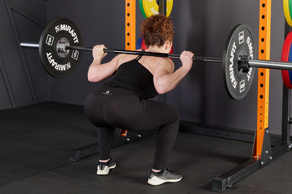 Low Bar Squat with Mirafit Bumper Plates