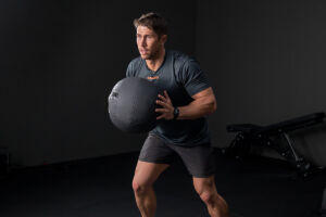 Push and Jump with Mirafit Gen III Stitched Medicine Wall Ball