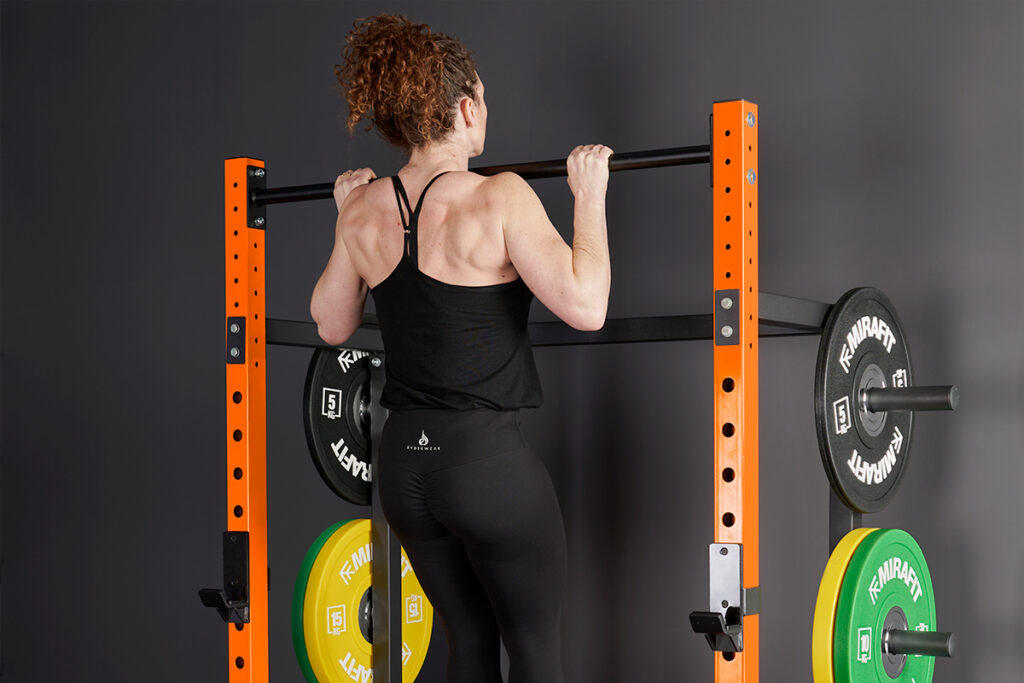 Wide Grip Pull Up Wide Grip Pull Up on a Mirafit M3 Half Rack