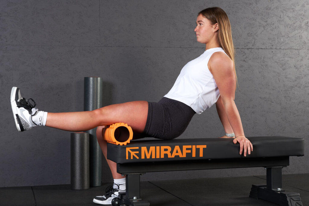 Foam Rolling Hamstrings with Mirafit EPE Foam Roller