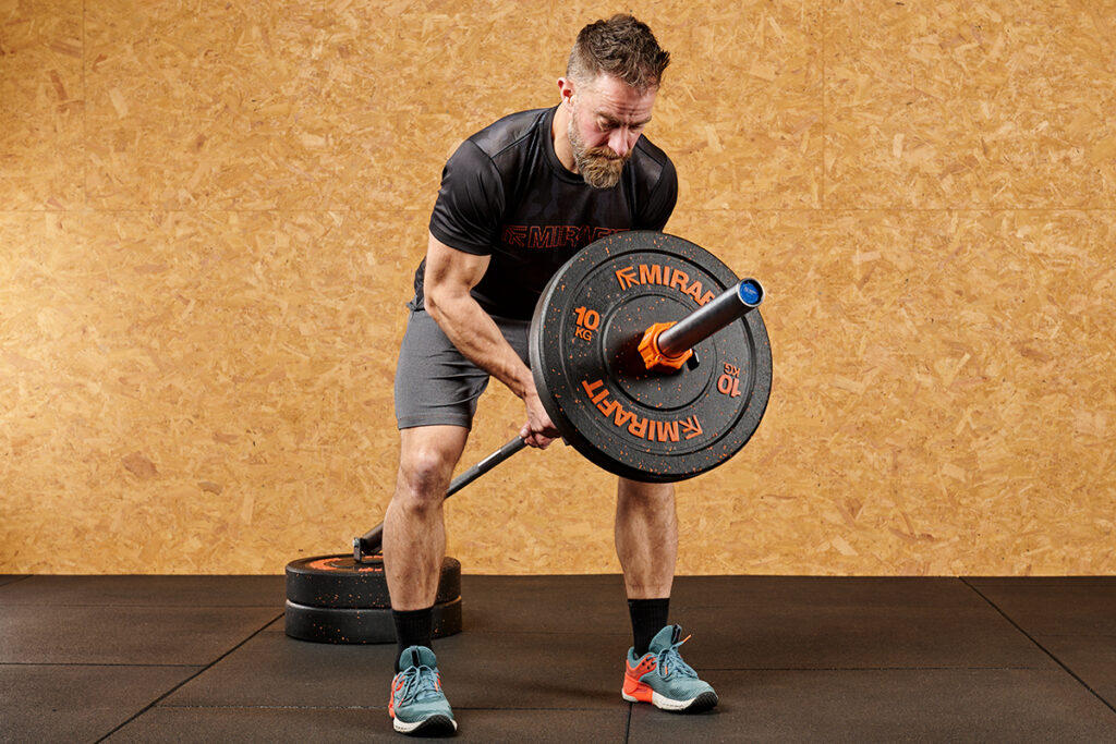 Mirafit Post Landmine T Bar Row using a Mirafit Post Landmine