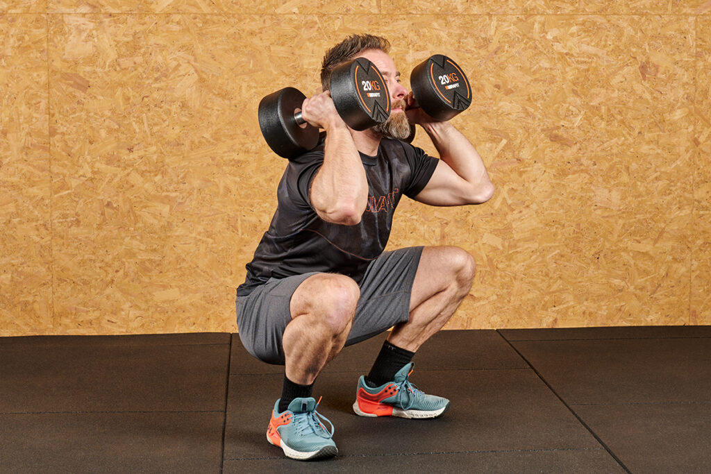 Mirafit M3 Urethane Dumbbells Thrusters using Mirafit M3 Urethane Dumbbells