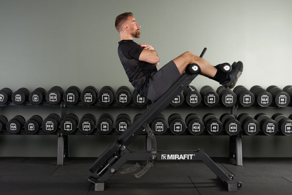 Decline Sit Up on Mirafit M460 Adjustable Weight Bench