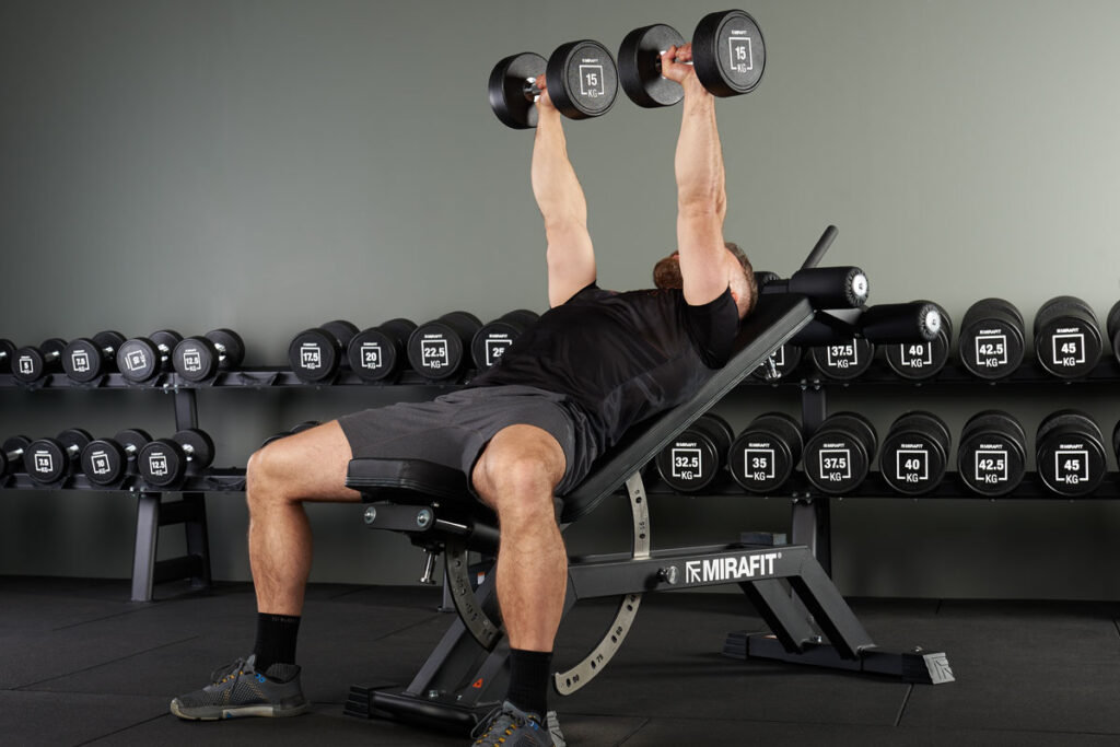 Incline Dumbbell Bench Press on Mirafit M460 Adjustable Weight Bench