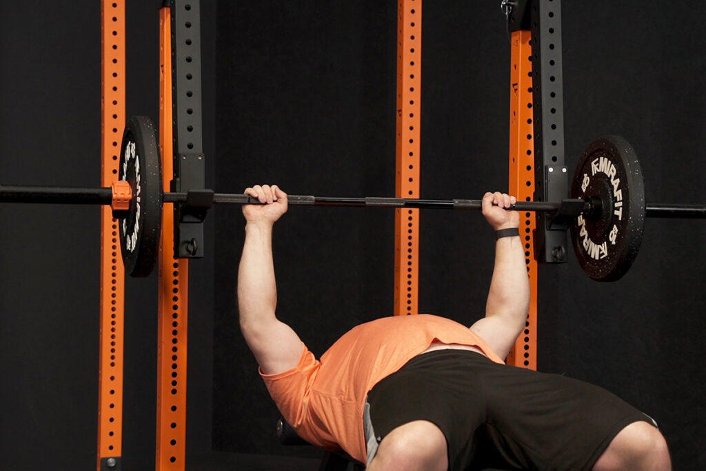 Jammer Arm Bench Press Adam Bishop using Mirafit Jammer Arms for Jammer Arm Bench Press