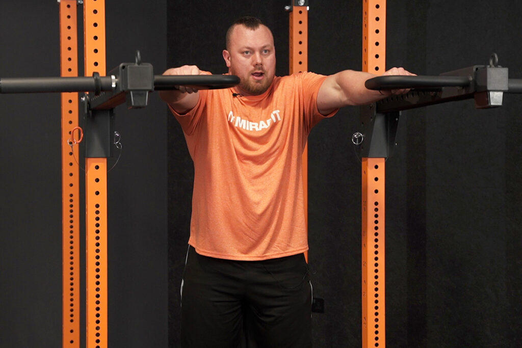 Jammer Arm Front Delt Raise Adam Bishop using Mirafit Jammer Arms for Jammer Arm Front Delt Raise