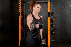 Bicep curls with Mirafit Rubber Dumbbells