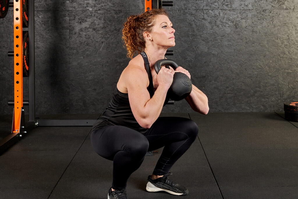 Goblet Squat with Mirafit Cast Iron Kettlebell