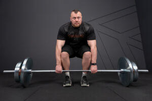 Adam Bishop Deadlifting with Mirafit Deadlift Bar