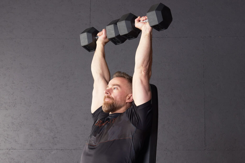 Shoulder Press with Mirafit Hex Dumbbells