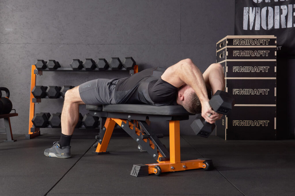 ウエイトトレーニング Dumbbell + bench weight/workout set Ultimate Weight Bench Workout | Mirafit