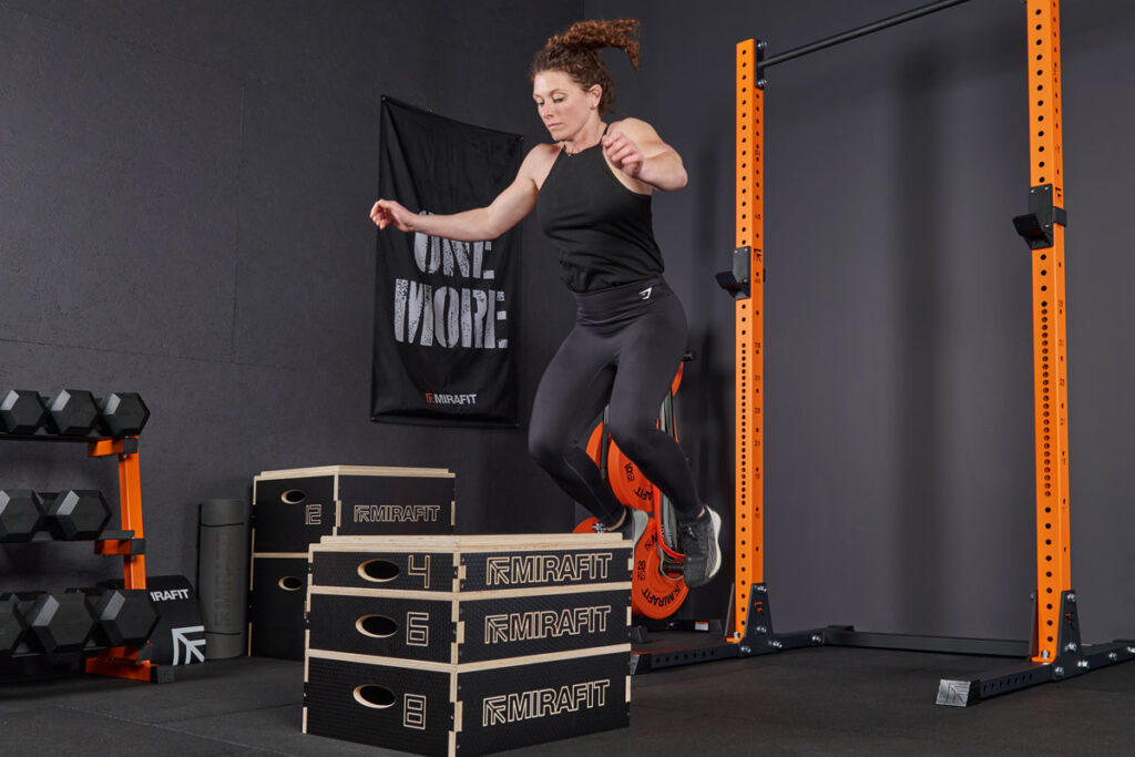 Box Jumps in Mirafit Home Gym