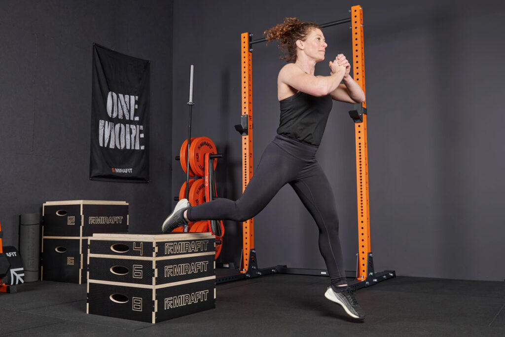 Plyo Split Squats in Mirafit Home Gym