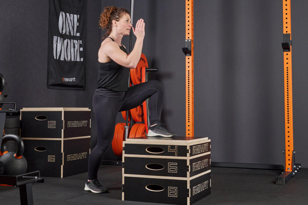 Plyo Step Ups in Mirafit Home Gym