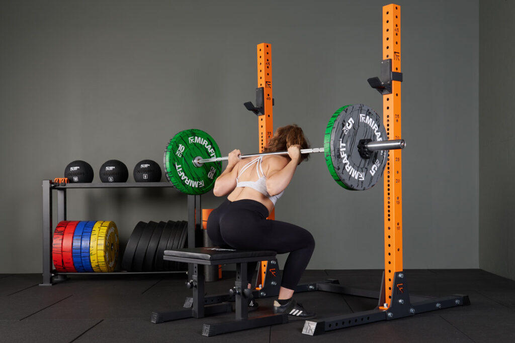 Box squat on a Mirafit Squat Box