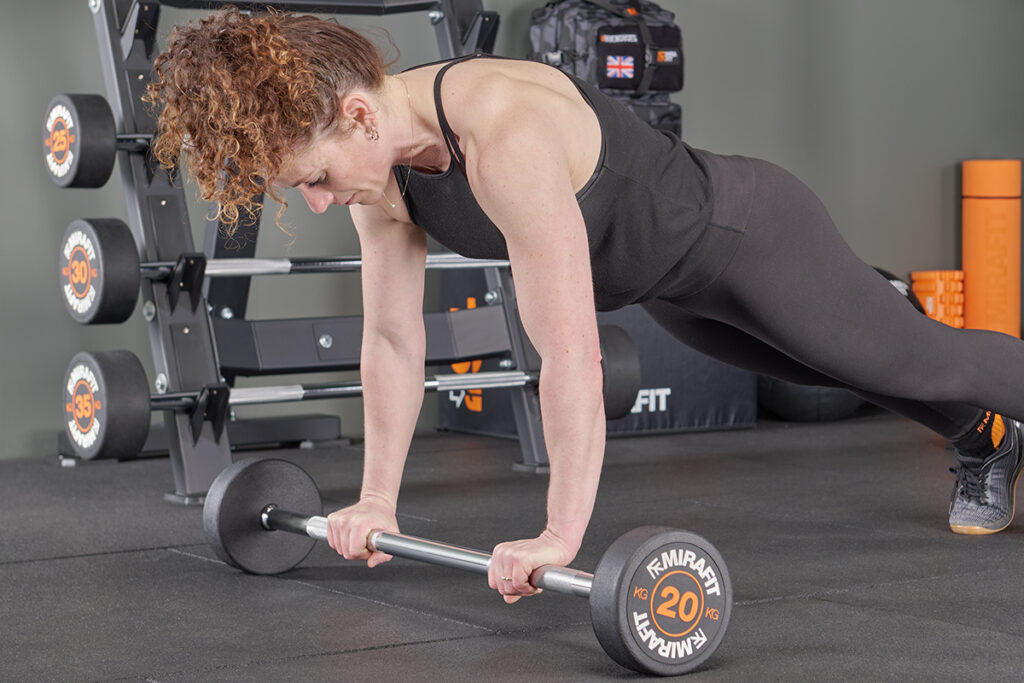 Barbell Man Maker using Mirafit Rubber Weighted Barbell