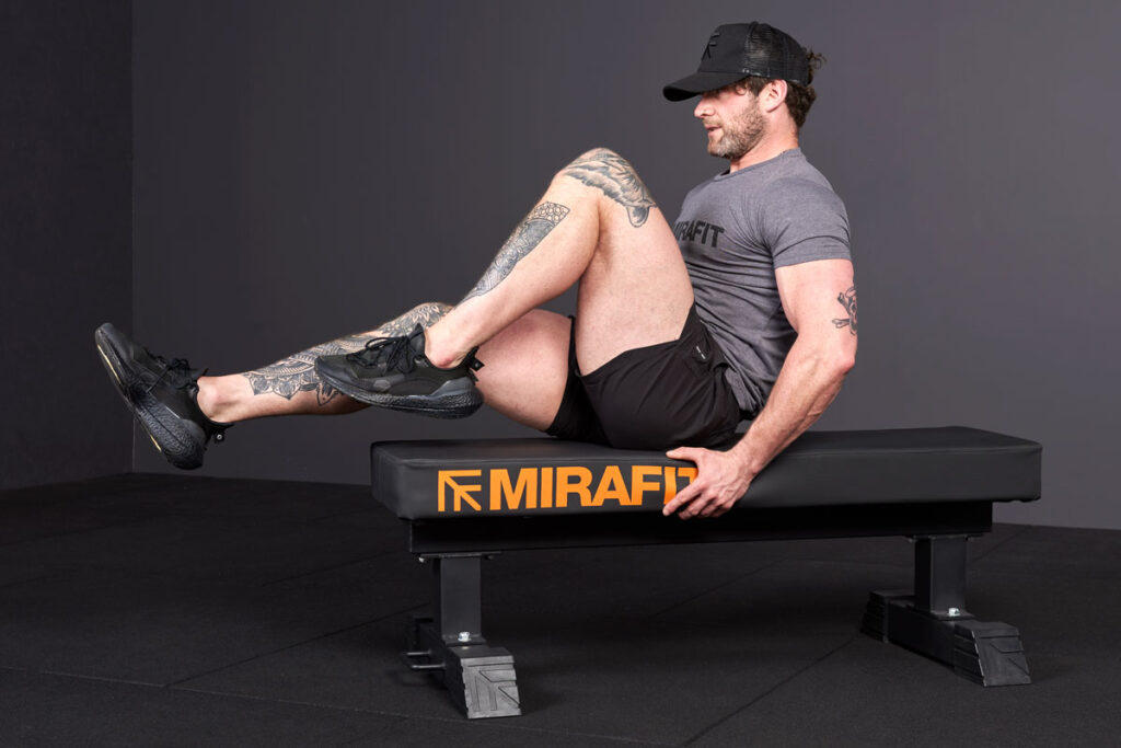 Bicycles Bicycles on Mirafit M3 Flat Weight Bench for a lower ab workout