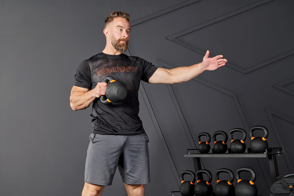 Kettlebell low pull with Mirafit Cast Iron Kettlebell