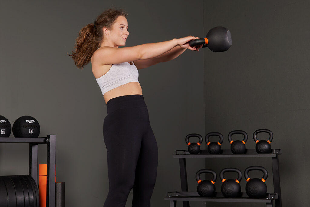 Kettlebell swings with a Mirafit kettlebell