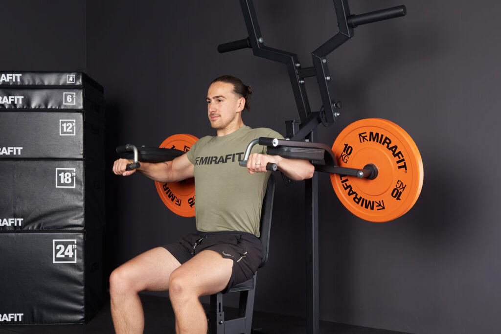 Mirafit Lateral Raise and Seated Row Machine Lat raises on a Mirafit Lateral Raise Machine