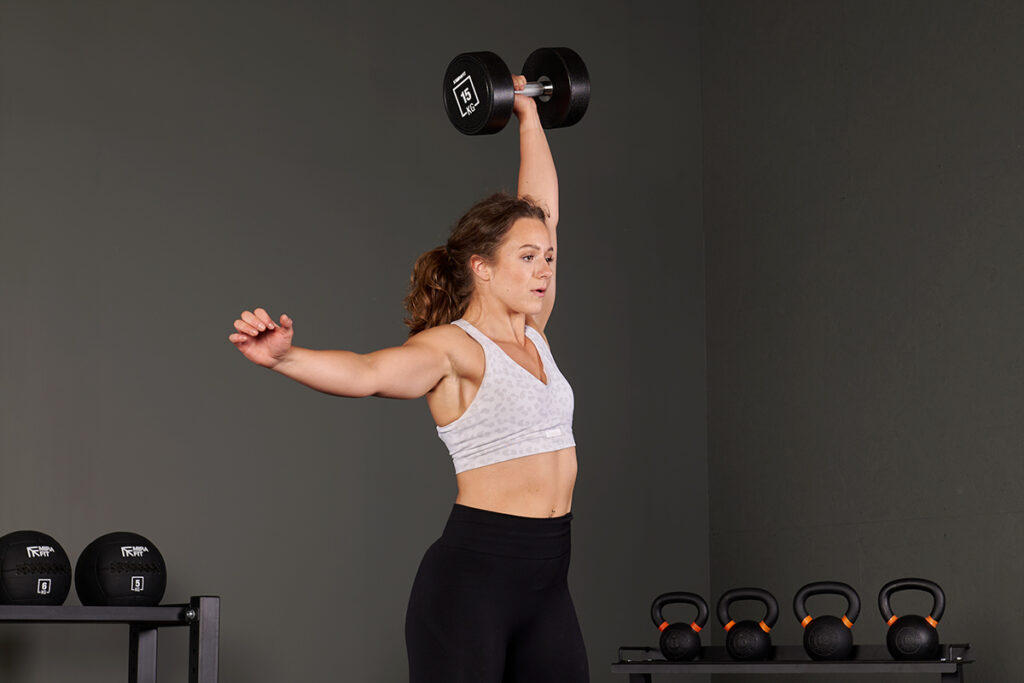 Single arm snatch with a Mirafit dumbbell