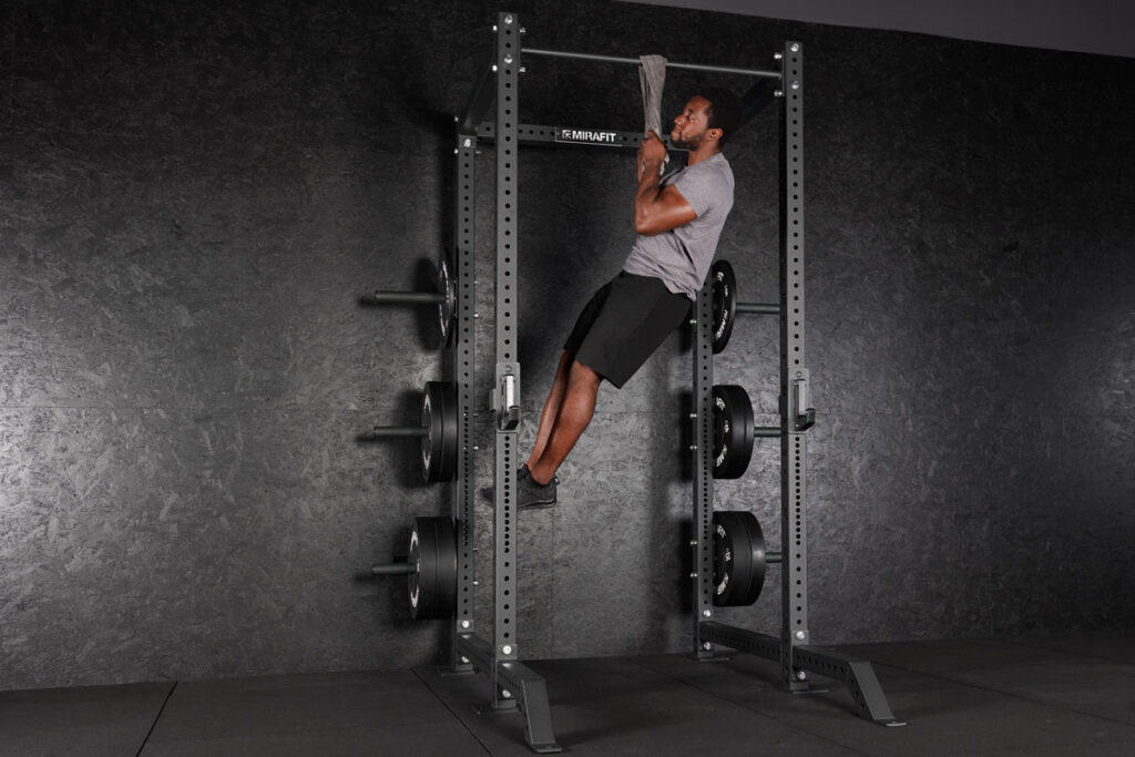 Towel pull up on Mirafit M4 Power Rack