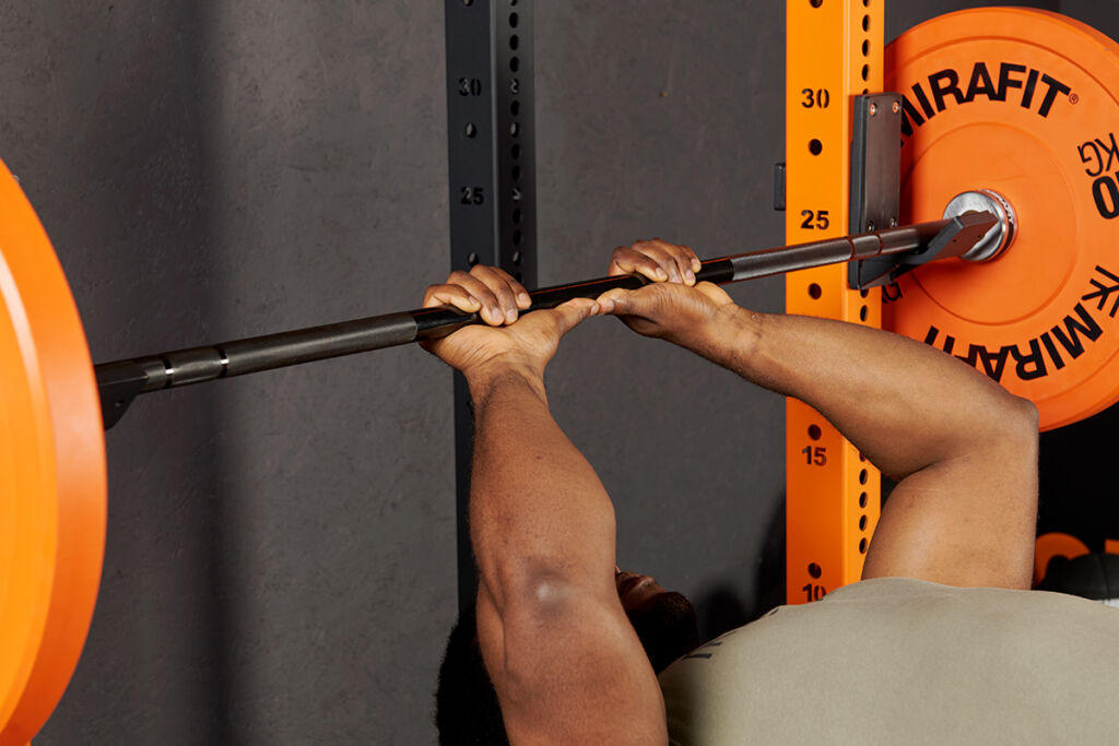 Barbell close grip bench press with Mirafit Bar