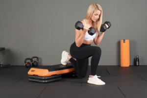 Bulgarian Split Squat with Bicep Curl