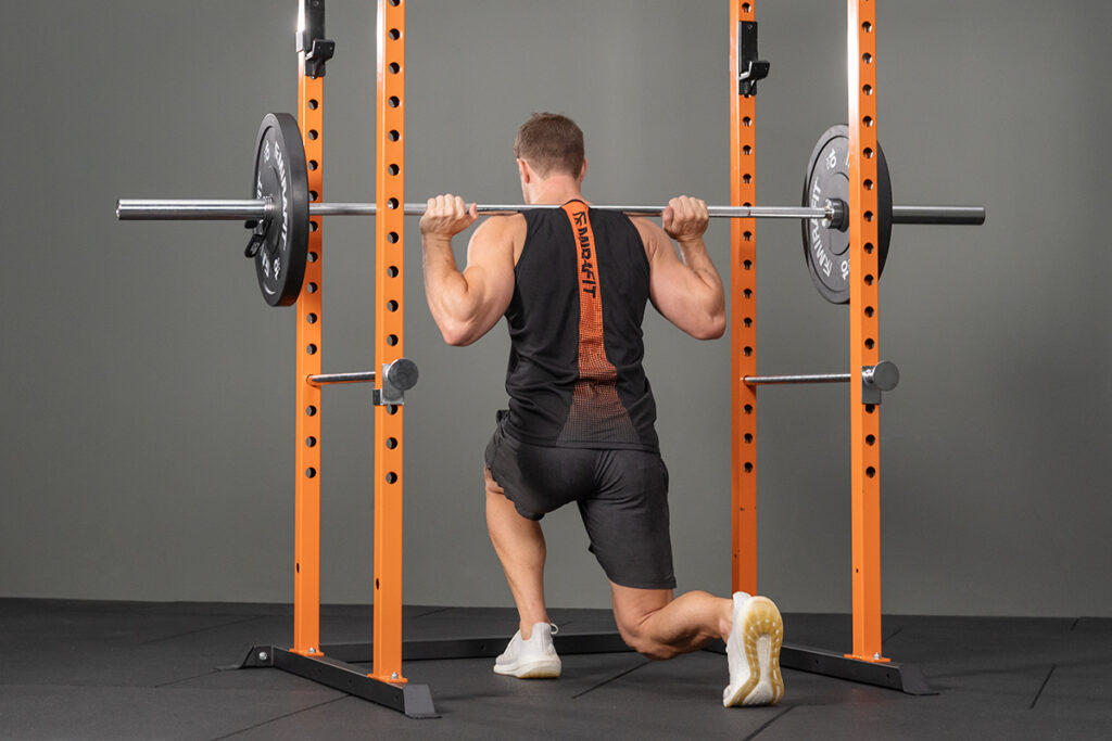 Back squat in a Mirafit Power Rack