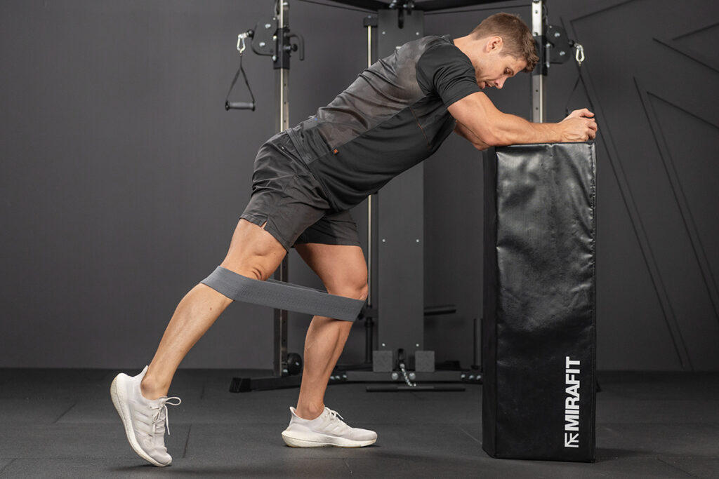 Banded cha cha with Mirafit Hip Thrust Bench
