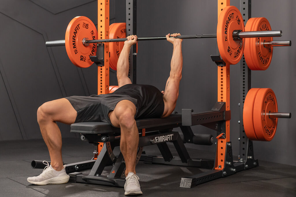 Bench Press with Mirafit Olympic Bumper Plates