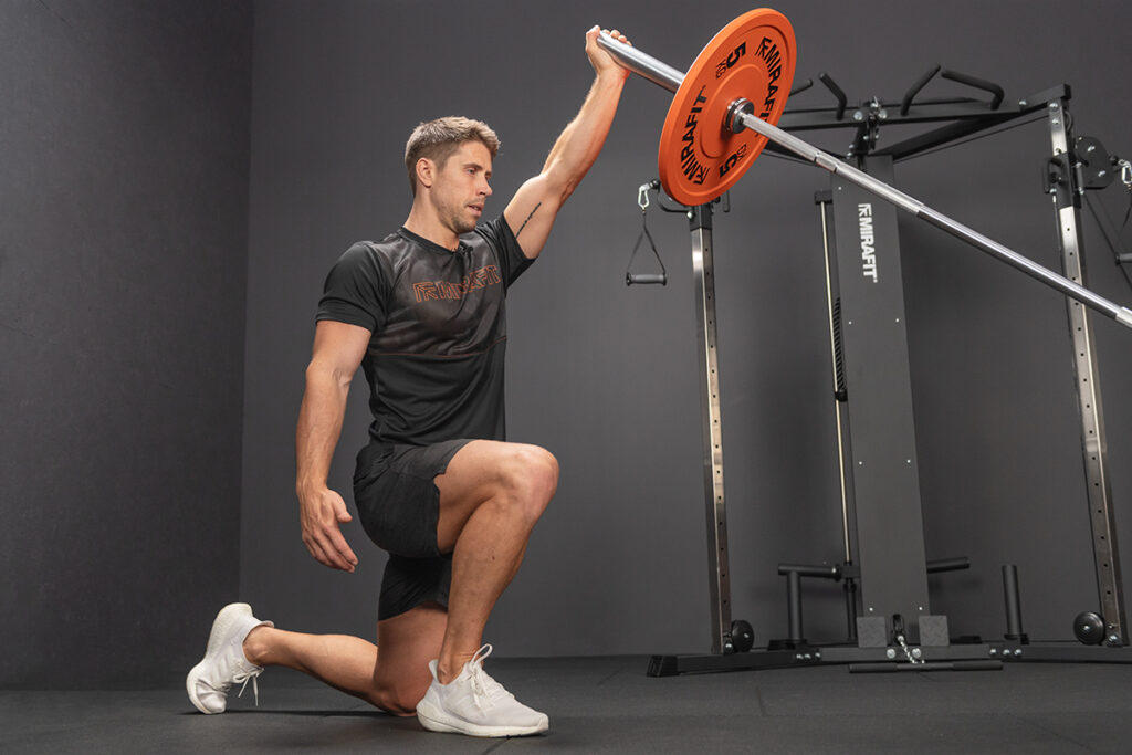 Shouldered lunge with Mirafit Post Landmine