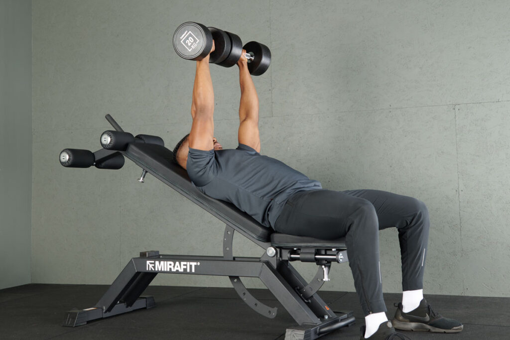 Incline Bench Press Incline Bench Press with Mirafit Urethane Dumbbells