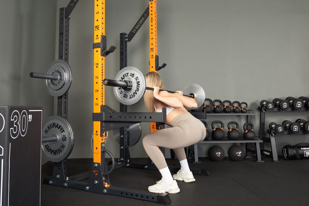 Squat with Mirafit Calibrated Steel Weight Plates