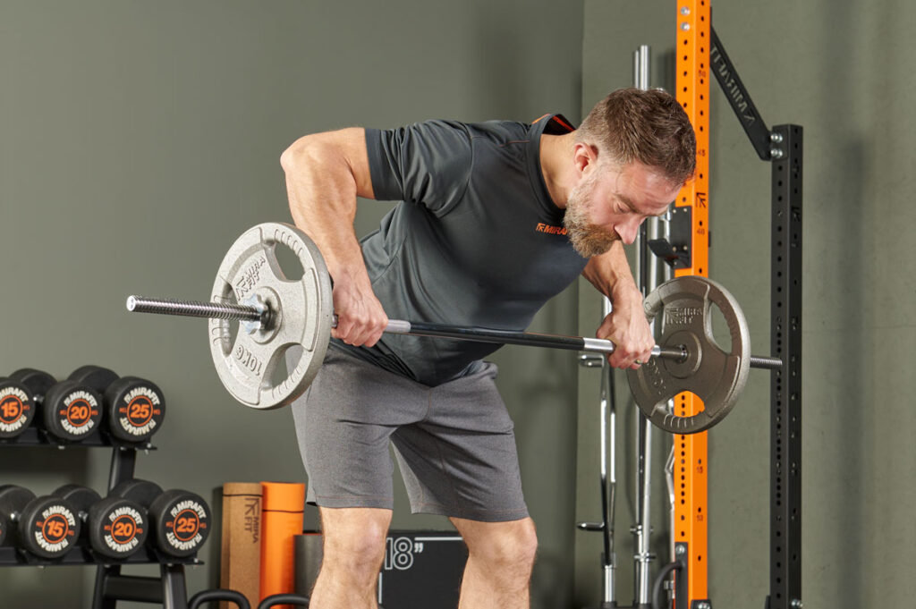 Bent over row with Mirafit Cast Iron Tri Grip Weight Plates