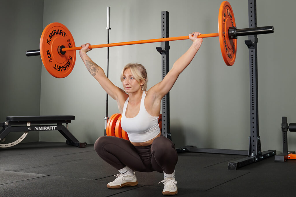 Snatch with Mirafit barbell and plates