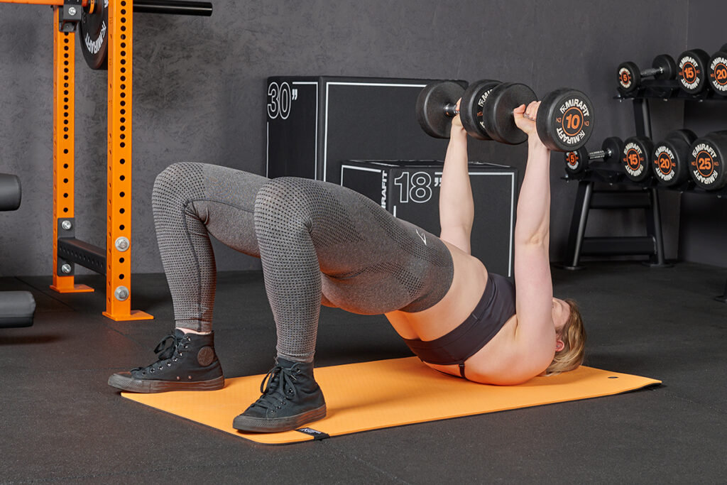 Bridge Chest Press with Mirafit Rubber Dumbbells