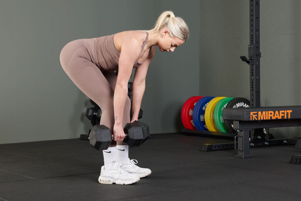 Mirafit Hex Dumbbell Set Deadlift with Mirafit Hex Dumbbells