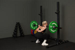 Deep squat with a Mirafit Barbell and Plates