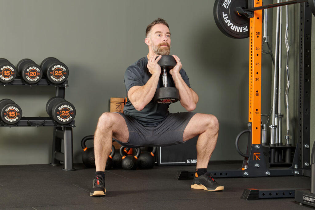 Sumo Squat with Mirafit Rubber Dumbbell