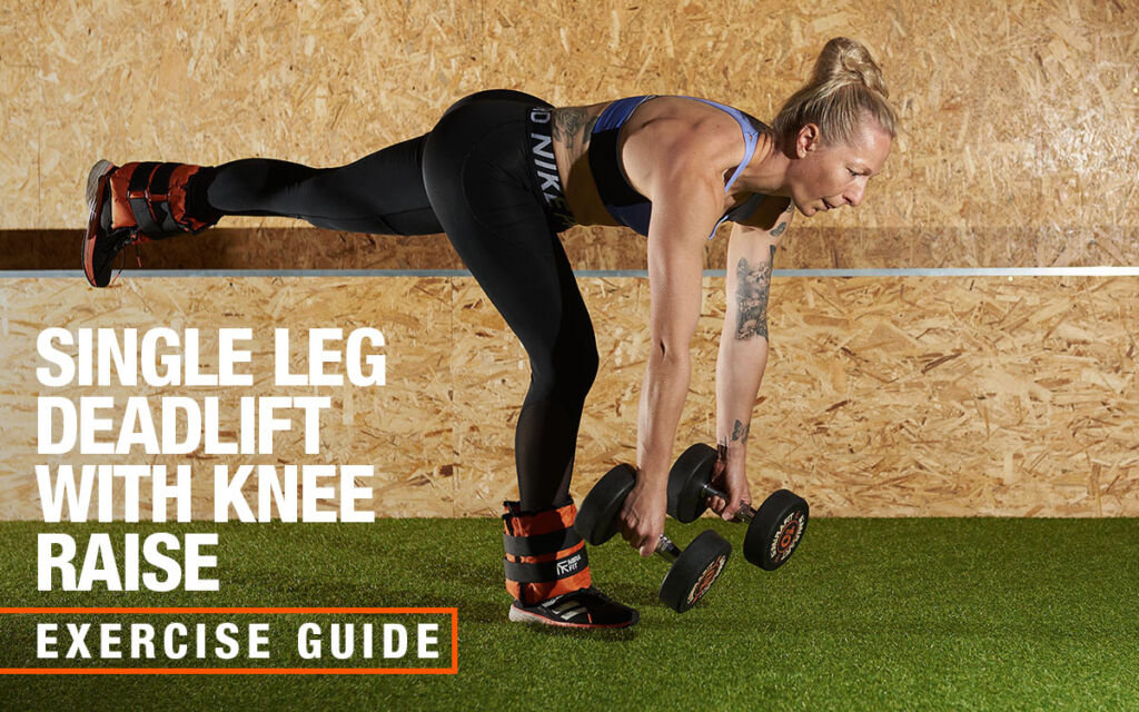 Mirafit Dumbbell Single Leg Deadlift with Knee Raise