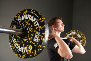 Clean and jerk front rack position with Mirafit Plates