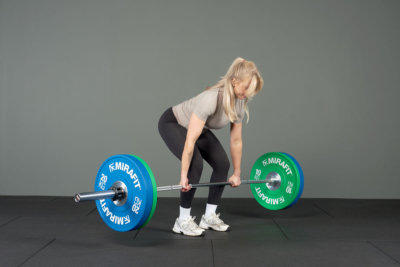 Deadlift using Mirafit Narrow Coloured Olympic Bumper Plates