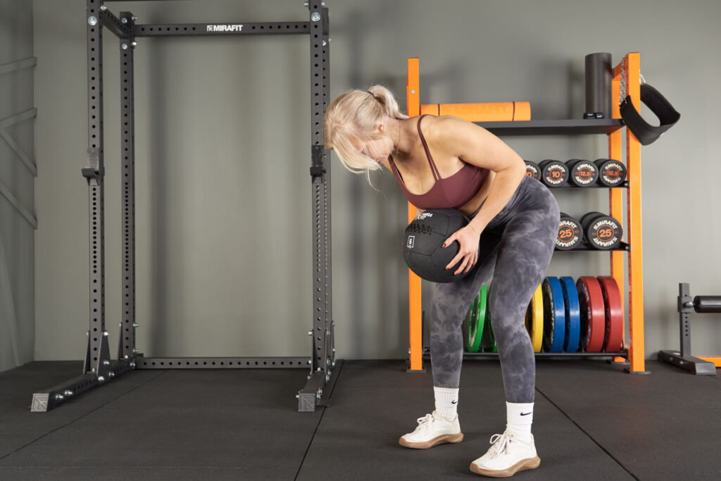 Bent Over Row Bent over row with a Mirafit Medicine Ball