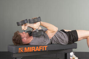 Tate Press with Mirafit 22.5kg Dumbbells