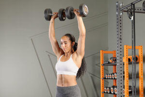 Overhead Press using Mirafit Rubber Dumbbells